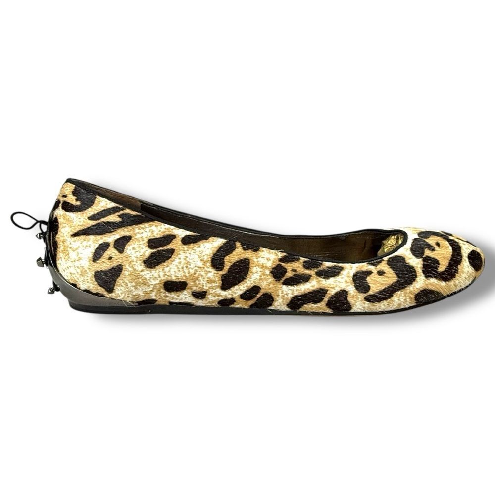 Sam Edelman Joya Leopard Haircalf Studded Ballet Flats Size 8 Coquette Mob Wife